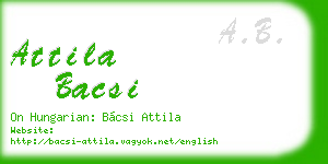 attila bacsi business card