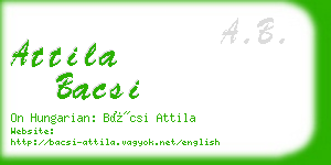 attila bacsi business card